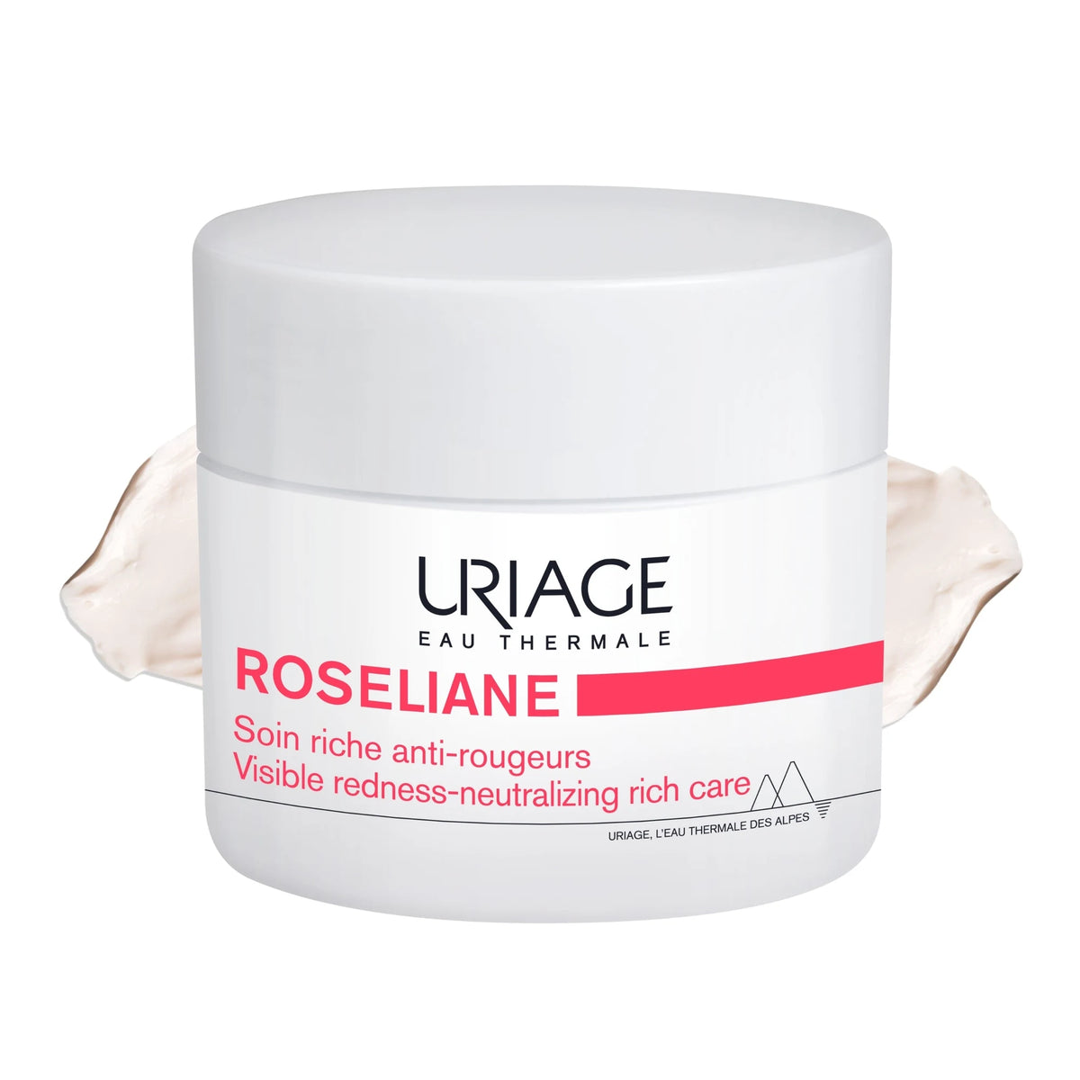 Uriage Roséliane Rich Anti-Redness Cream 50ml jar and texture