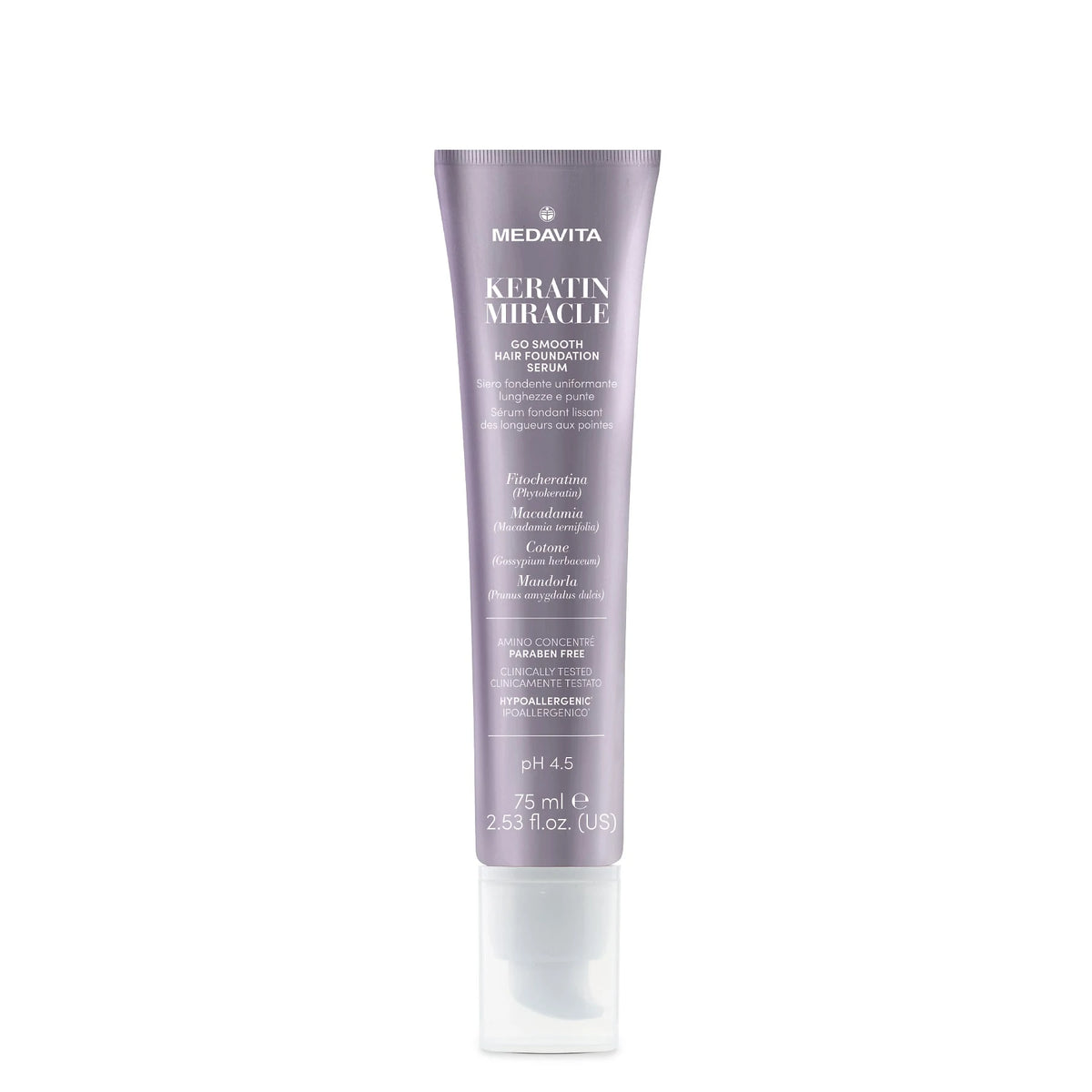 Medavita Keratin Miracle Go Smooth Hair Foundation Serum 75ml leave-in cream #Size_75ml